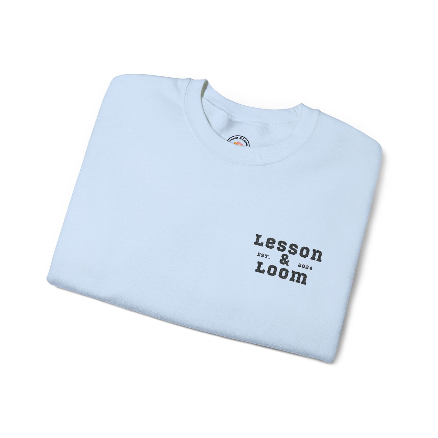 Lesson & Loom Embroidered Crew Sweatshirt (Light Tones)