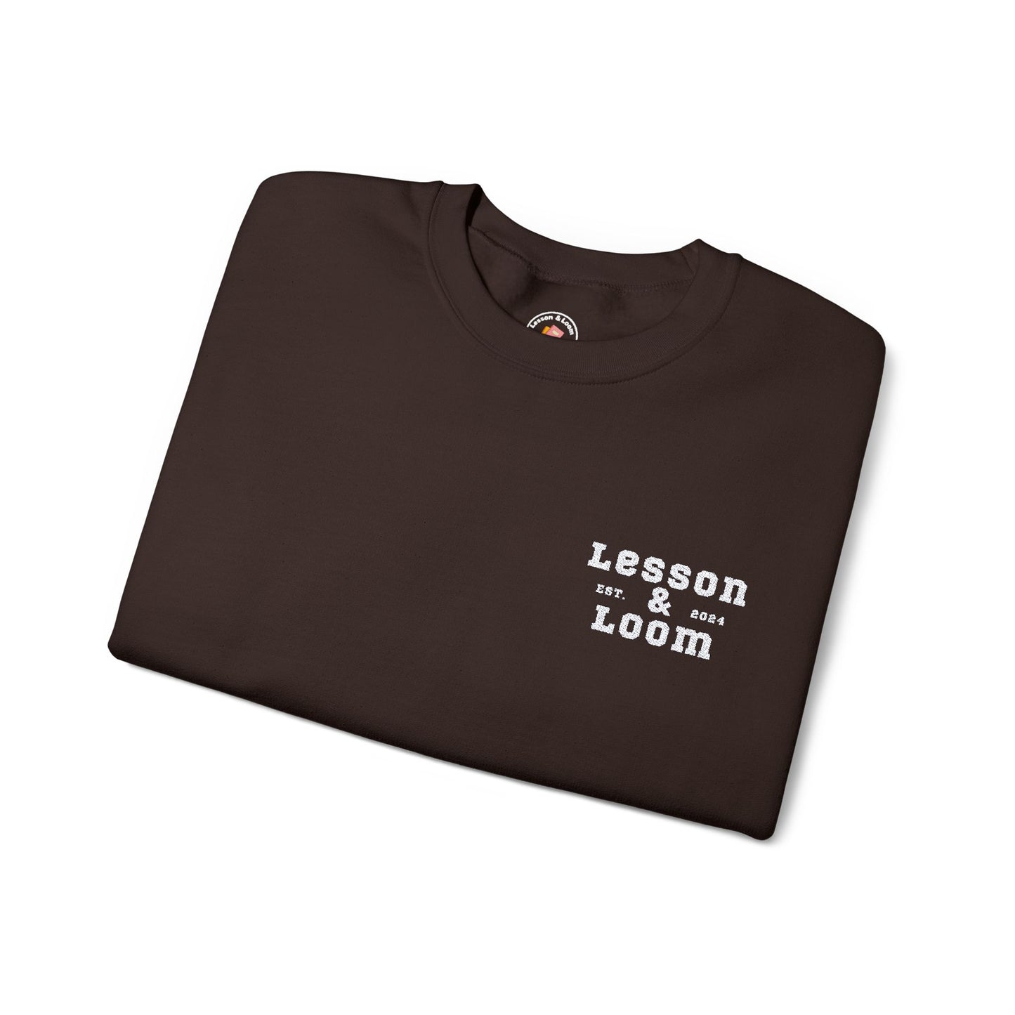 Lesson & Loom Embroidered Crew Sweatshirt (Dark Tones)