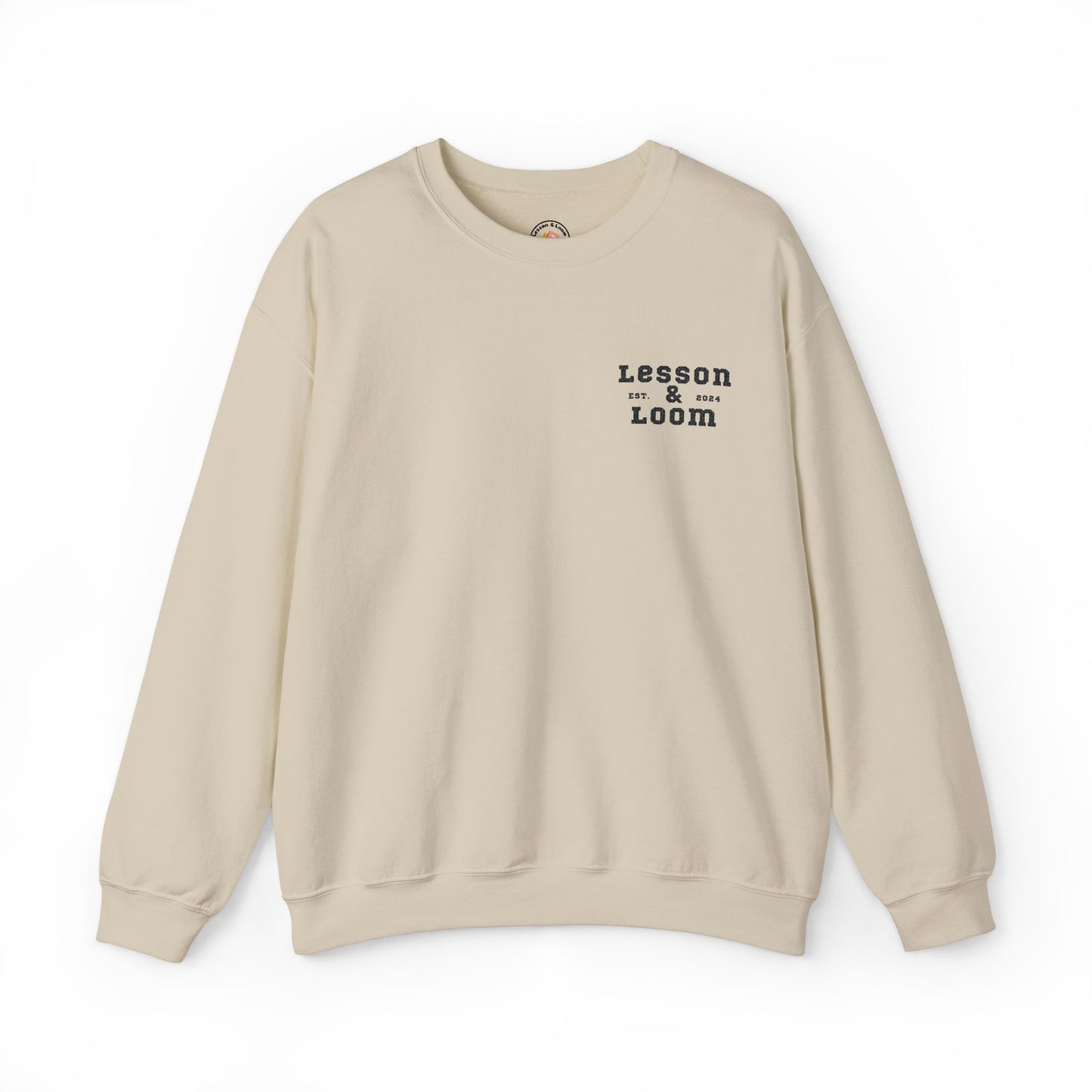 Lesson & Loom Embroidered Crew Sweatshirt (Light Tones)