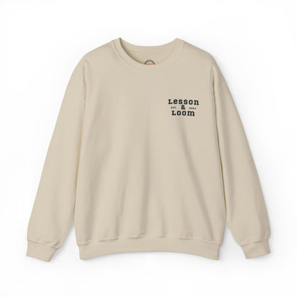 Lesson & Loom Embroidered Crew Sweatshirt (Light Tones)